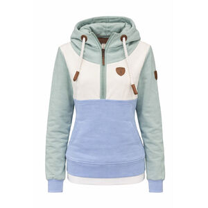 Wanakome Colorblock Hoodie Half Zip Pullover M Blue Cream Cozy